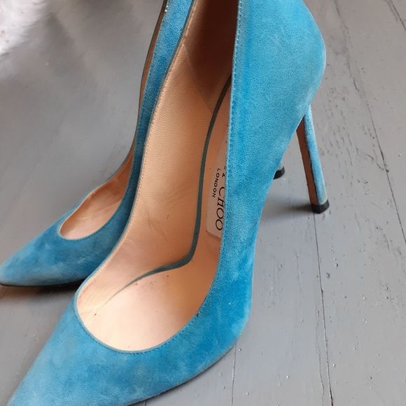 Jimmy Choo Romy 100 Suede Heels - Picture 13 of 16